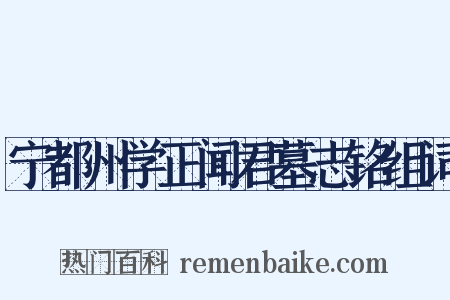 宁都州学正闻君墓志铭组词是什么意思的图片